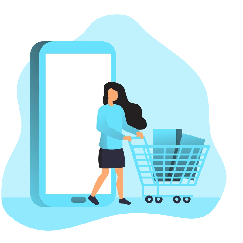 Illustration: Einkaufen im Online-Shop